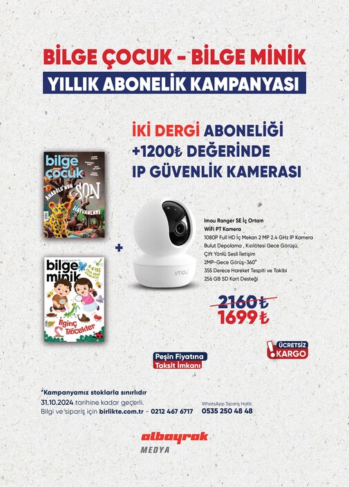 Ketebe Dergi - Ip Güvenlik Kamerası + 2 Adet Dergi Aboneliği