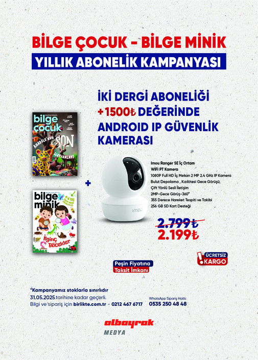 Ketebe Dergi - Ip Güvenlik Kamerası + 2 Adet Dergi Aboneliği